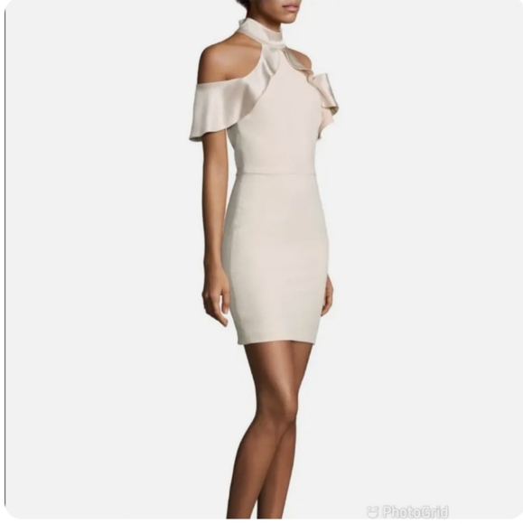 Olivia Cold Shoulder Tassel Rhinestone Dress